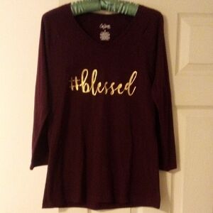 Maroon Graphic Tee -   "#Blessed"